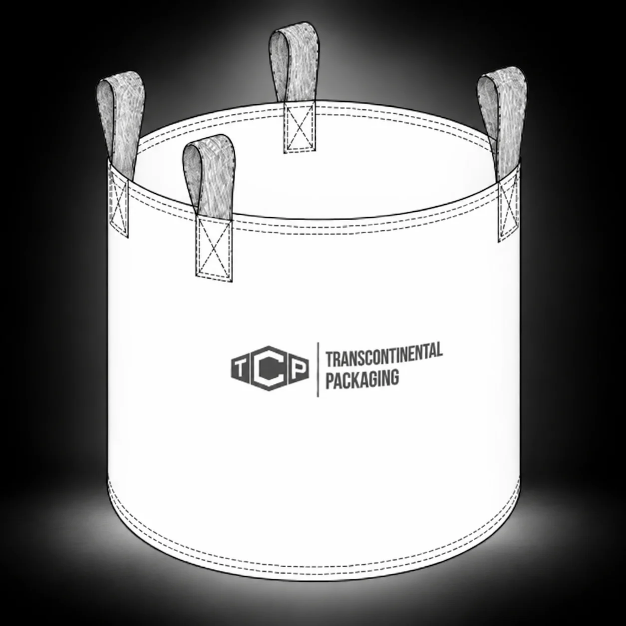 Circular FIBC bulk bag woven as a seamless tube, view 3 of 3