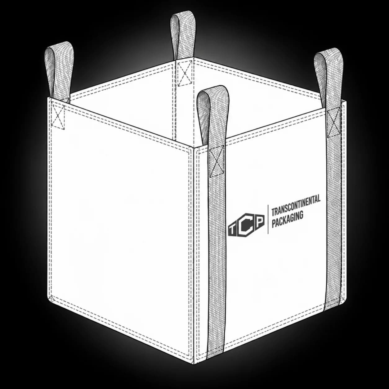 Four-panel FIBC bulk bag, view 3 of 3