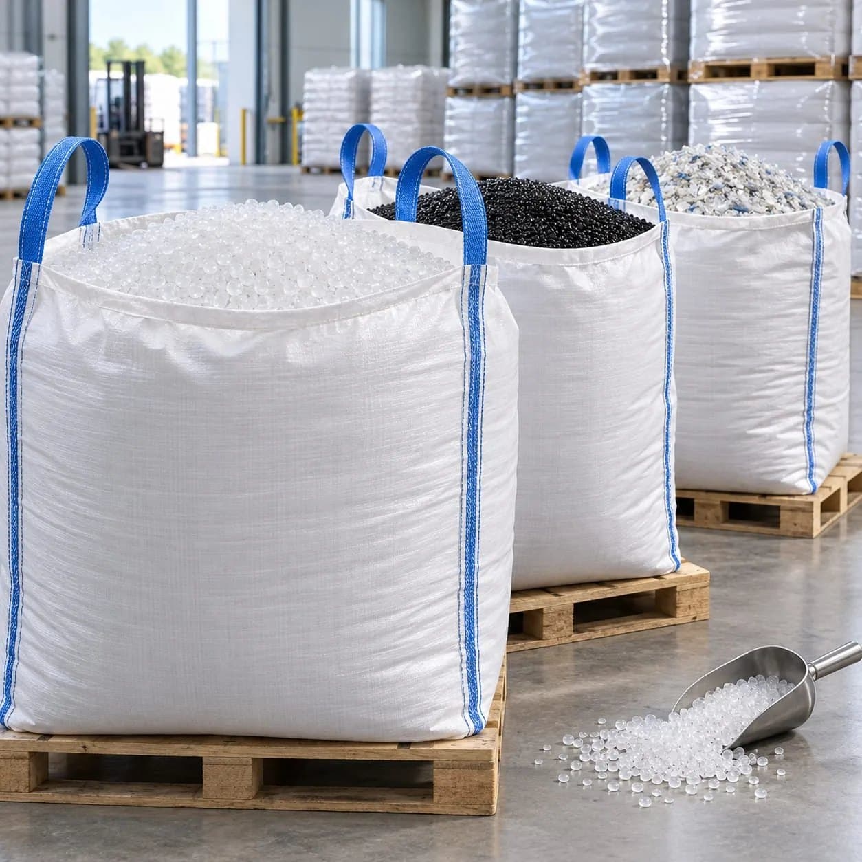 Big bag FIBC lleno de pellets de plástico